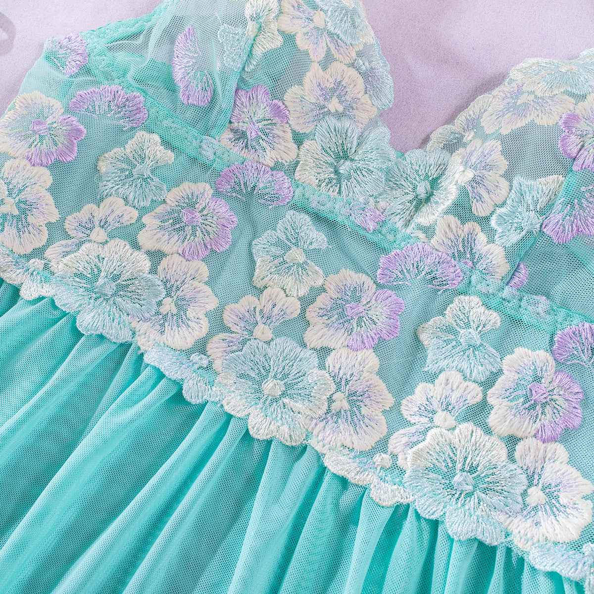 Wholesale Green Babydoll Lingerie with Sheer Floral Top-9